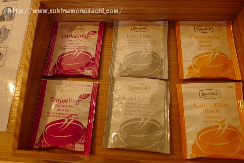 萃 sui-諏訪湖で宿泊した部屋「風露」ではロネンフェルドの紅茶のティーバッグが楽しめる